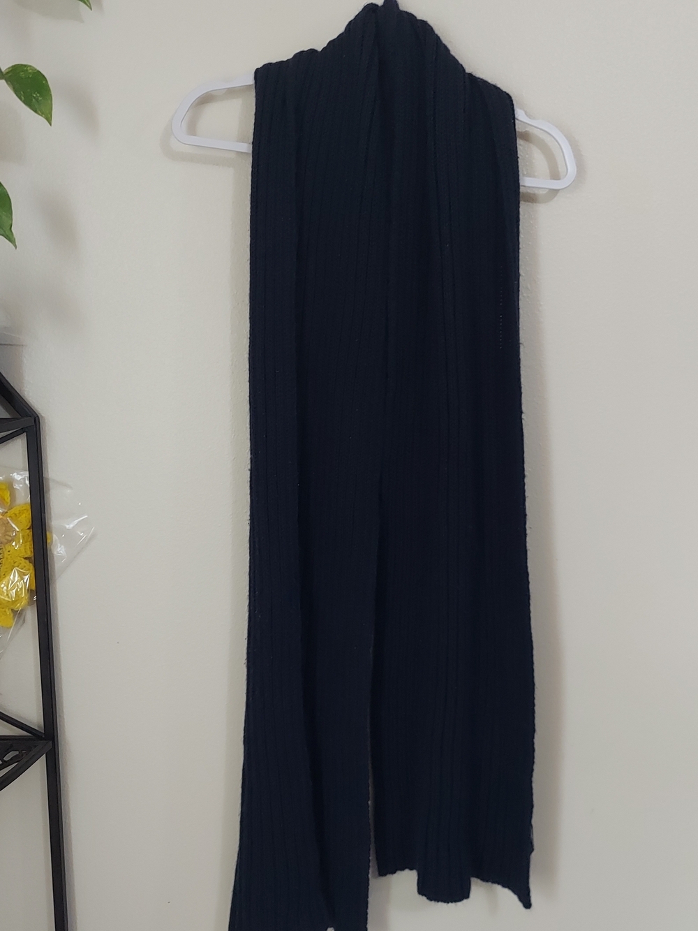 Classic Black Ribbed Scarf Wrap